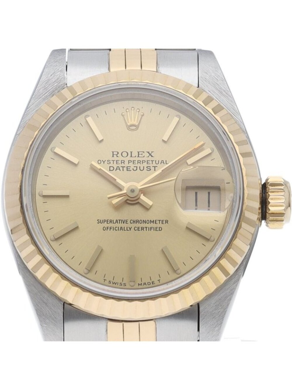 Rolex Datejust Watch 18k Yellow Gold SS Chien Color Polished 19